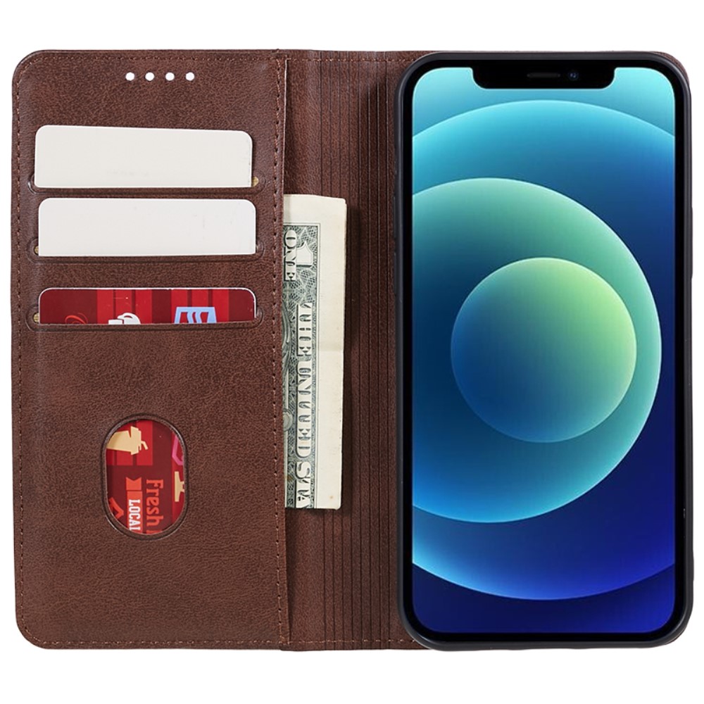  iPhone 15 Fodral Flip Läder Brun