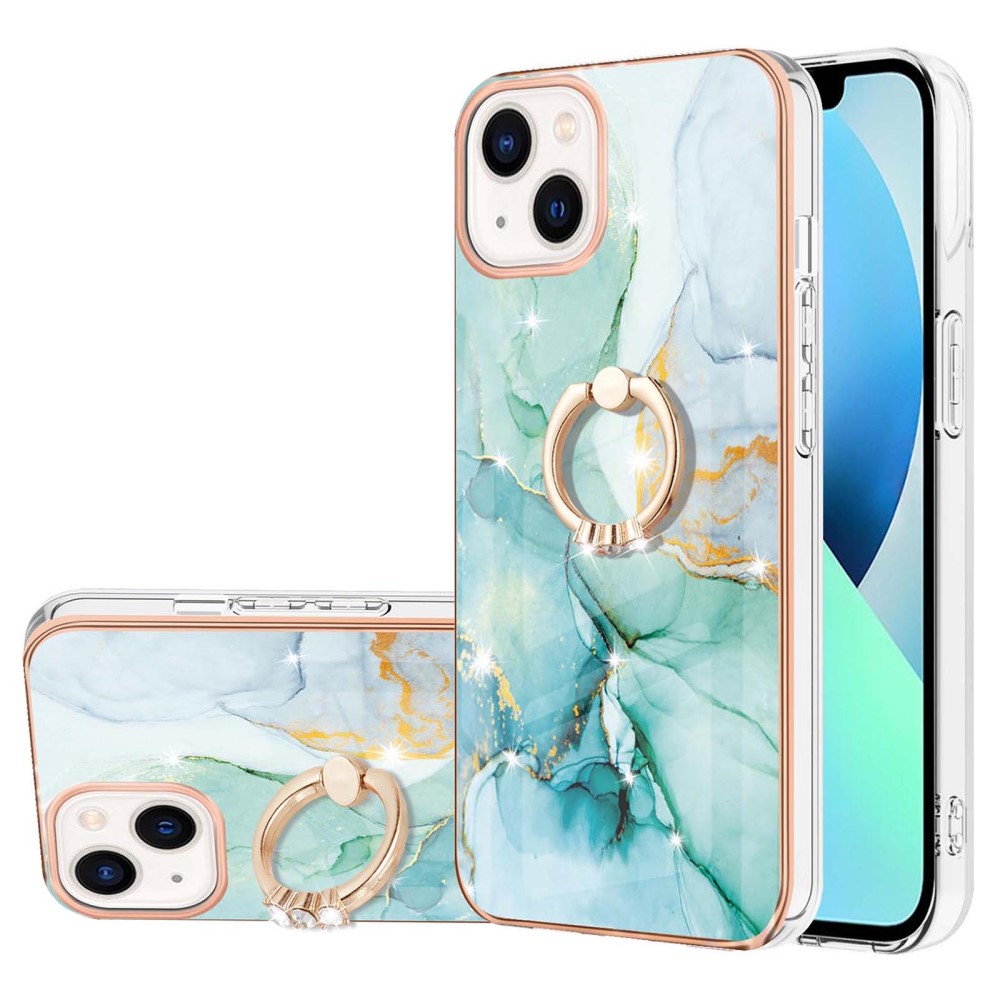  iPhone 15 Skal Ring Marmor Grön
