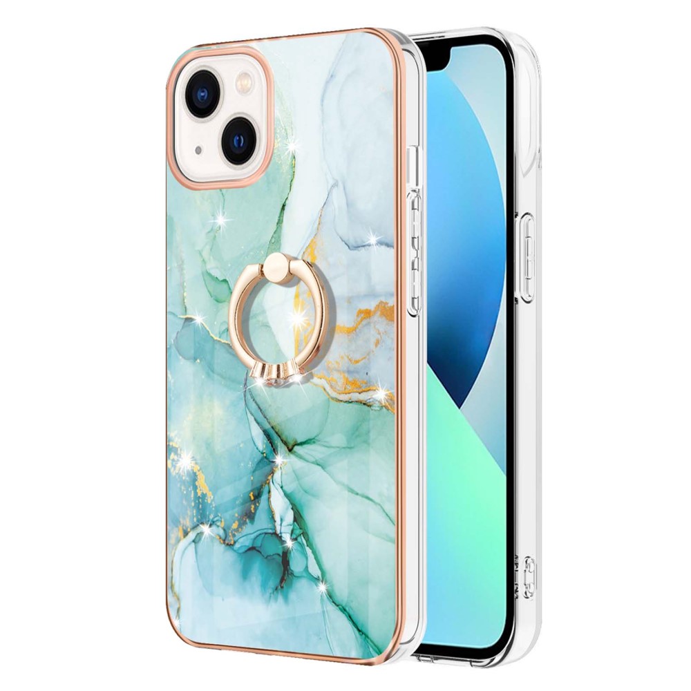  iPhone 15 Skal Ring Marmor Grön