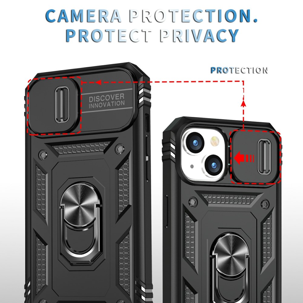  iPhone 15 Skal CamShield Armor Ring Svart