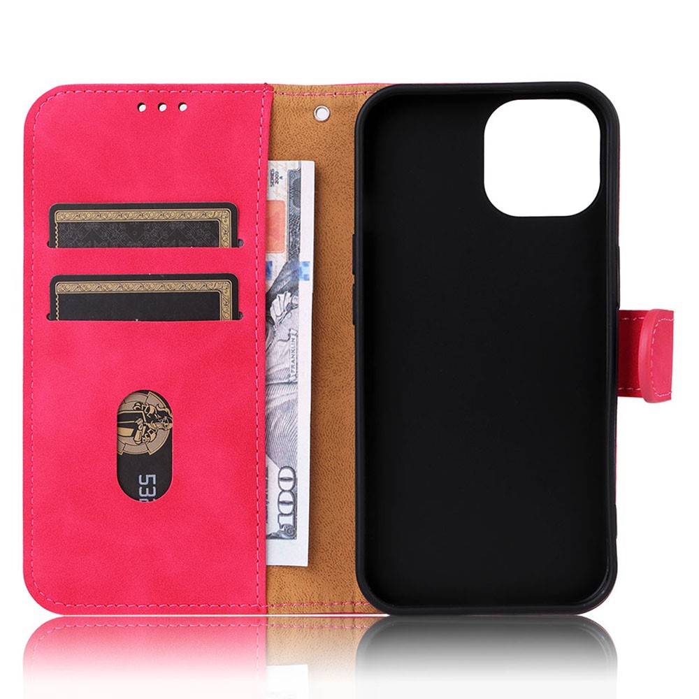  iPhone 15 Fodral Skin Touch Läder Rosa