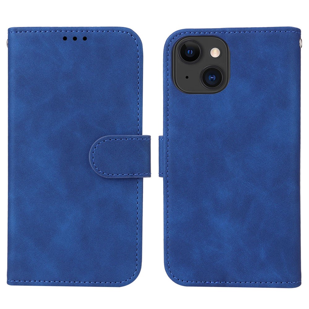  iPhone 15 Fodral Skin Touch Läder Blå