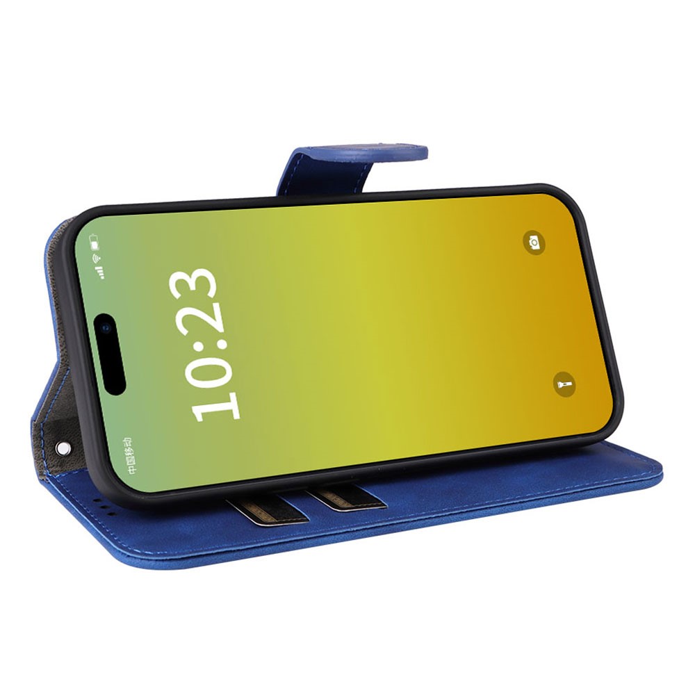  iPhone 15 Fodral Skin Touch Läder Blå