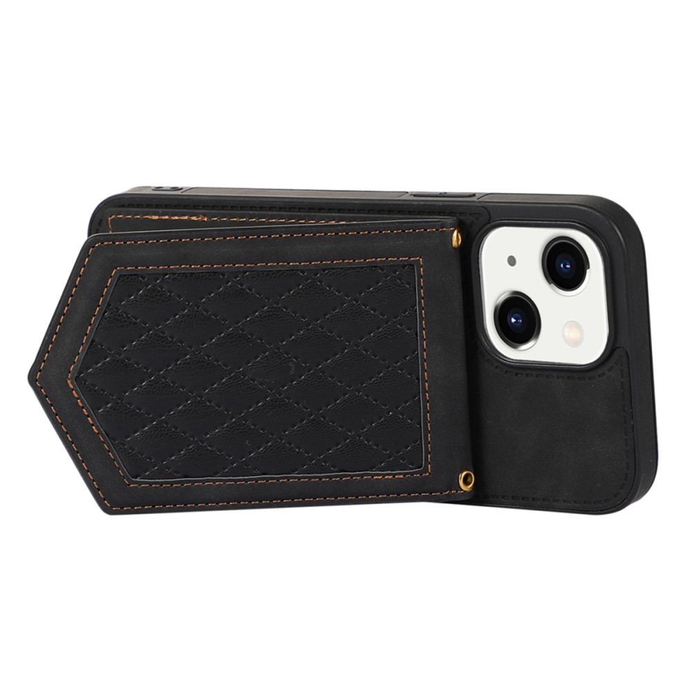  iPhone 15 Skal RFID Kortfack Med Snodd Svart