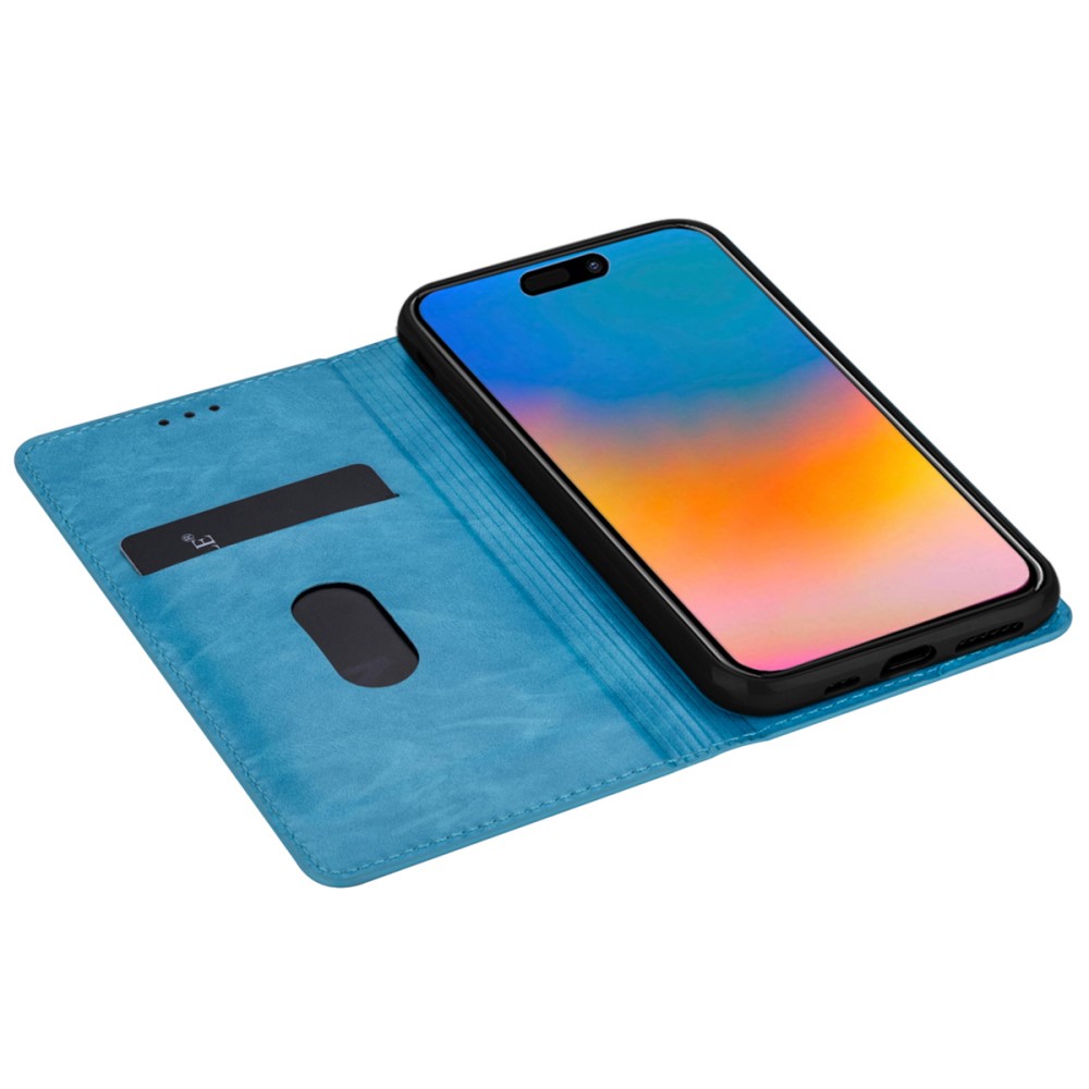  iPhone 15 Fodral Flip Glitter Blå