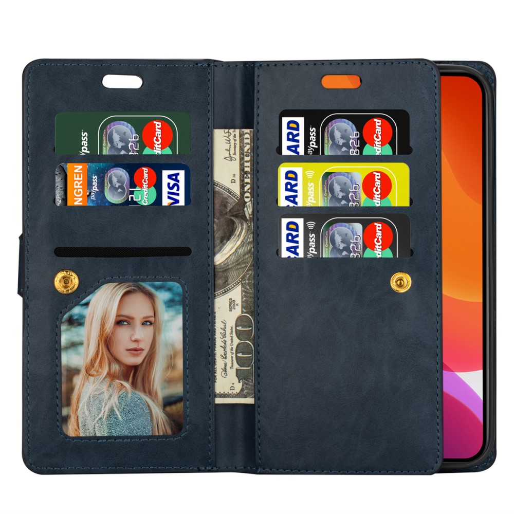  iPhone 15 Multifunktionellt Fodral Mörk Blå