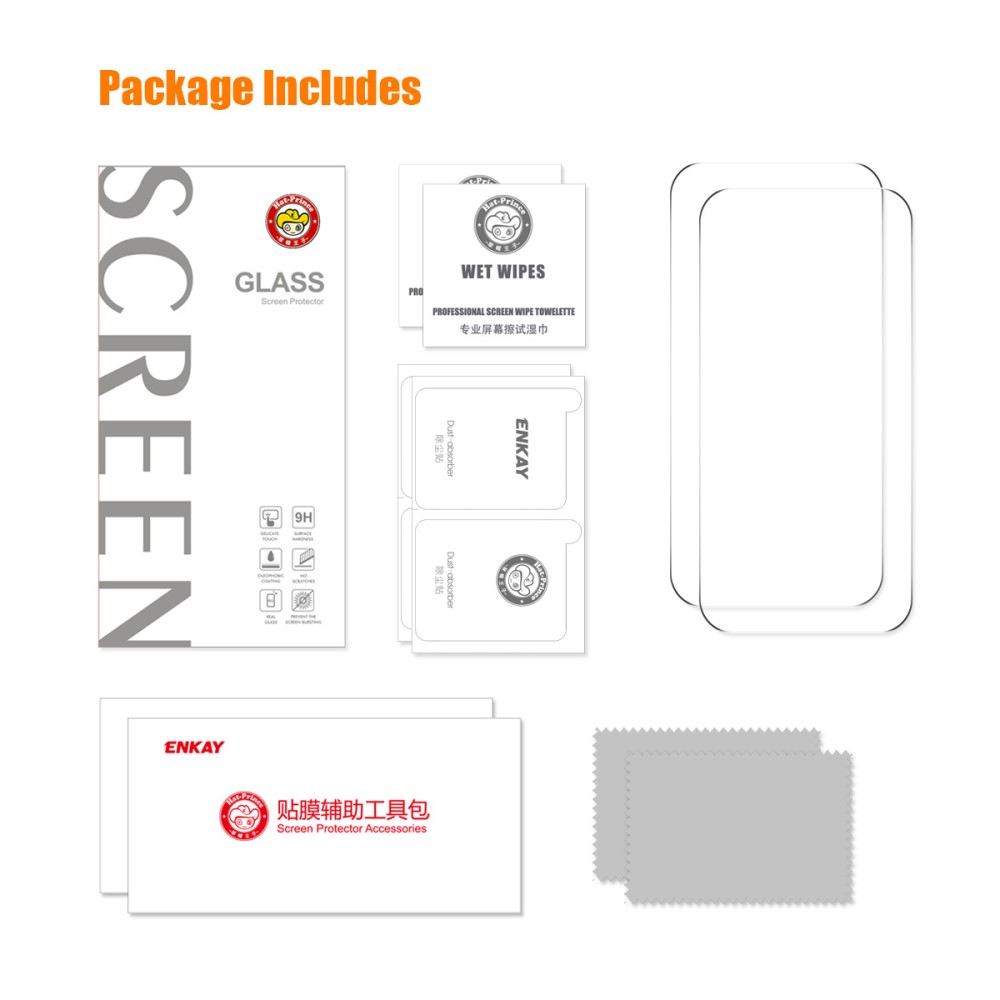 ENKAY ENKAY iPhone 15 2-PACK Skärmskydd Härdat Glas