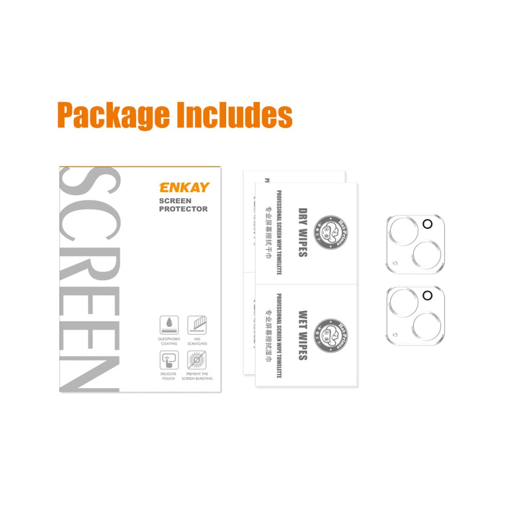 ENKAY ENKAY iPhone 15 / 15 Plus 2-PACK Linsskydd Härdat Glas