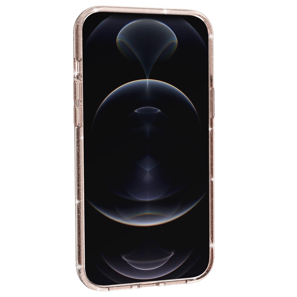  iPhone 15 Plus Skal Hybrid Glitter Guld
