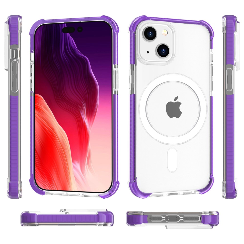  iPhone 15 Plus Skal MagSafe Shockproof Hybrid Lila