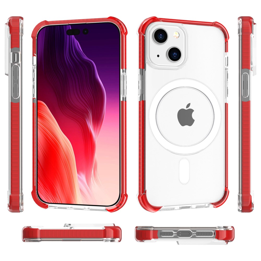  iPhone 15 Plus Skal MagSafe Shockproof Hybrid Röd