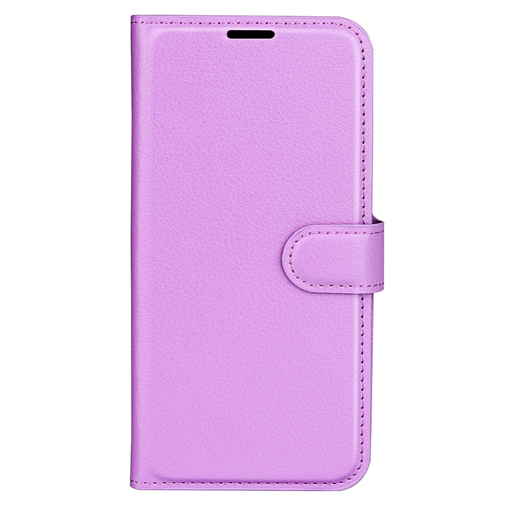  iPhone 15 Plus Fodral Litchi Textur Lila