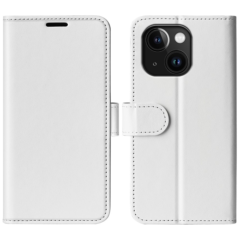  iPhone 15 Plus Fodral Crazy Horse Läder Vit