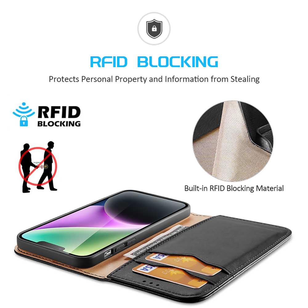 DUX DUCIS DUX DUCIS iPhone 15 Plus Fodral RFID Läder Svart