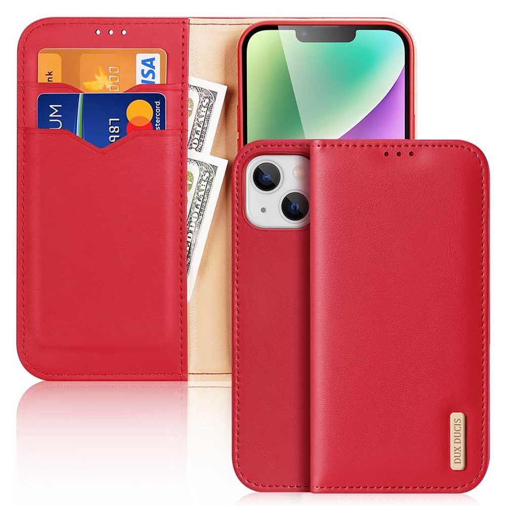 DUX DUCIS DUX DUCIS iPhone 15 Plus Fodral RFID Läder Röd