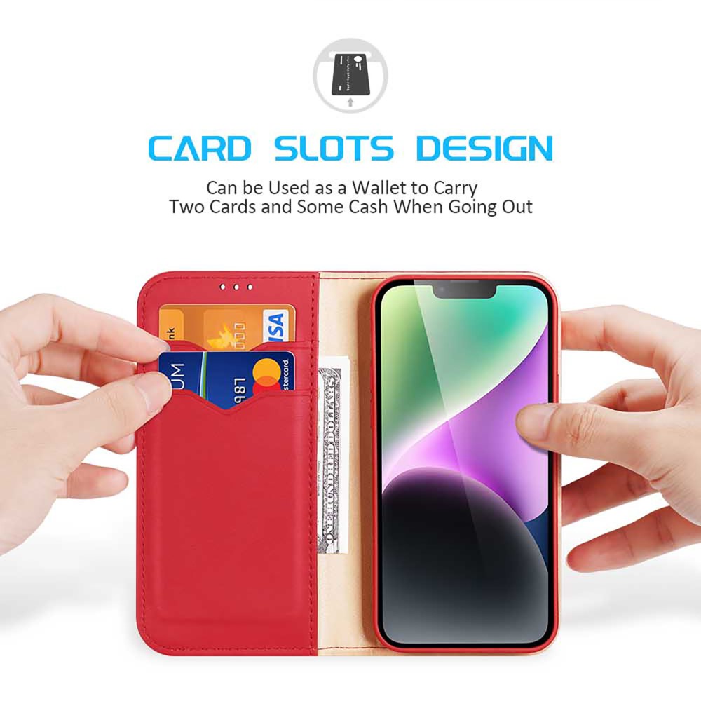 DUX DUCIS DUX DUCIS iPhone 15 Plus Fodral RFID Läder Röd