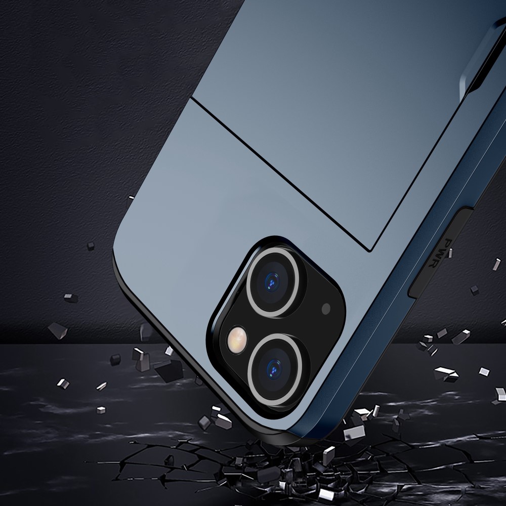  iPhone 15 Plus Skal Hybrid Med Kortfack Blå