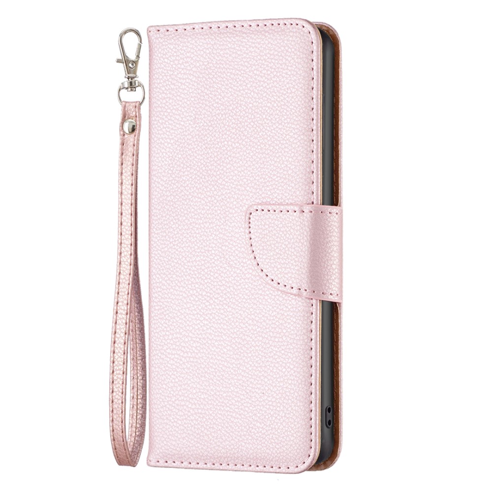  iPhone 15 Plus Fodral Shark Litchi Läder Roséguld