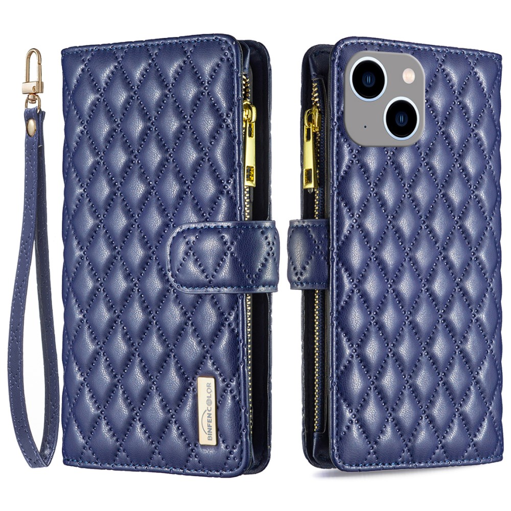 BINFEN BINFEN iPhone 15 Plus Fodral Diamond Multifunktionell Blå
