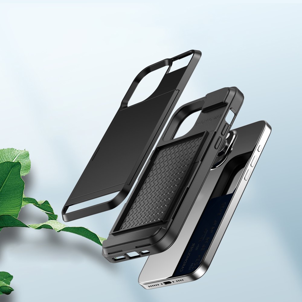  iPhone 15 Plus Skal Hybrid Armor Med Kortfack Vit