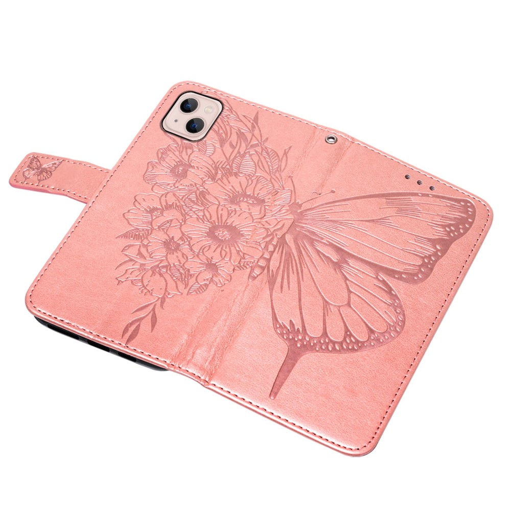  iPhone 15 Plus Fodral Med Tryck Fjäril Roséguld