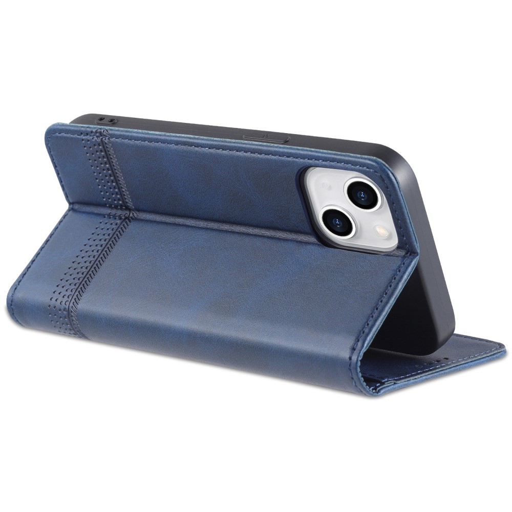 AZNS AZNS iPhone 15 Plus Fodral Flip Läder Blå