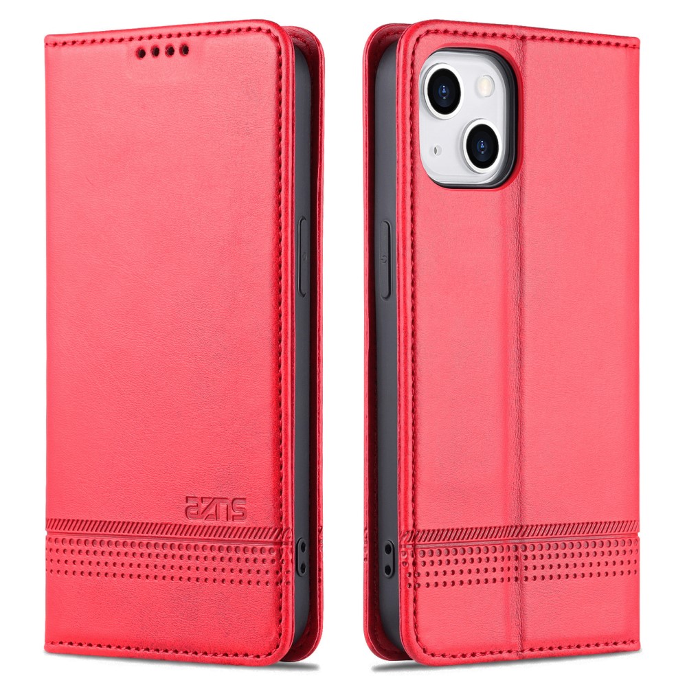 AZNS AZNS iPhone 15 Plus Fodral Flip Läder Röd