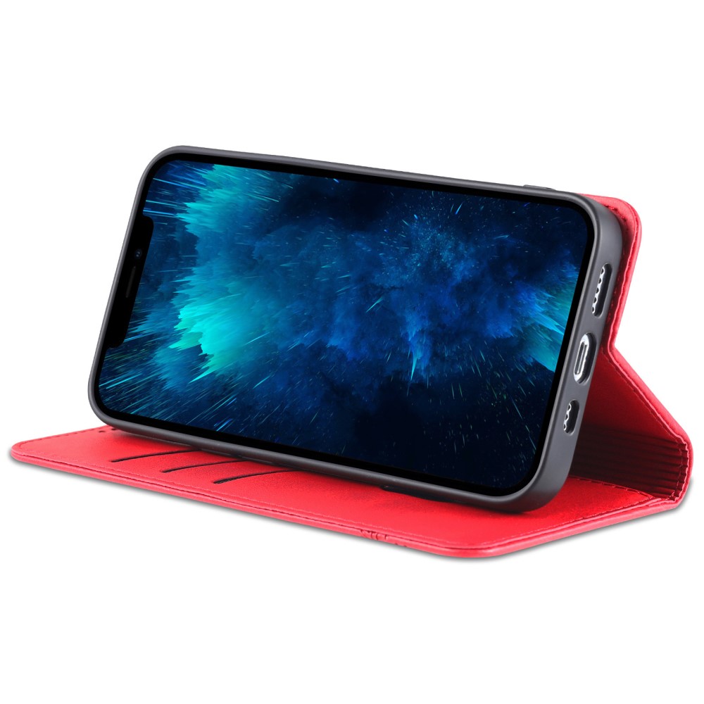 AZNS AZNS iPhone 15 Plus Fodral Flip Läder Röd