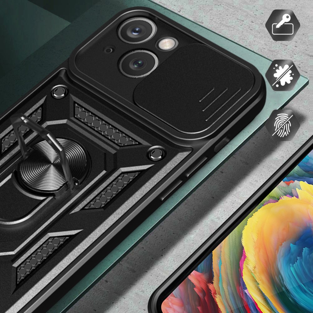  iPhone 15 Plus Skal CamShield Hybrid Ring Blå