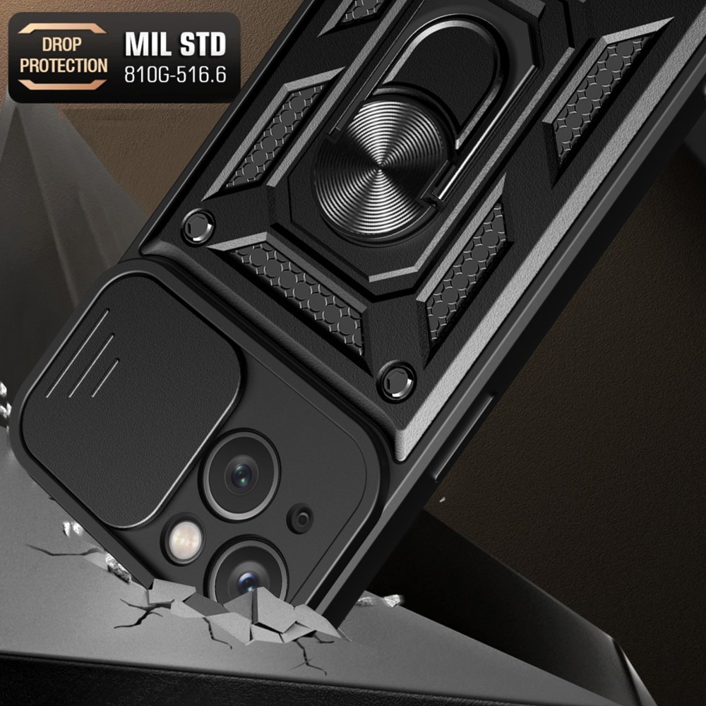 iPhone 15 Plus Skal CamShield Hybrid Ring Roséguld