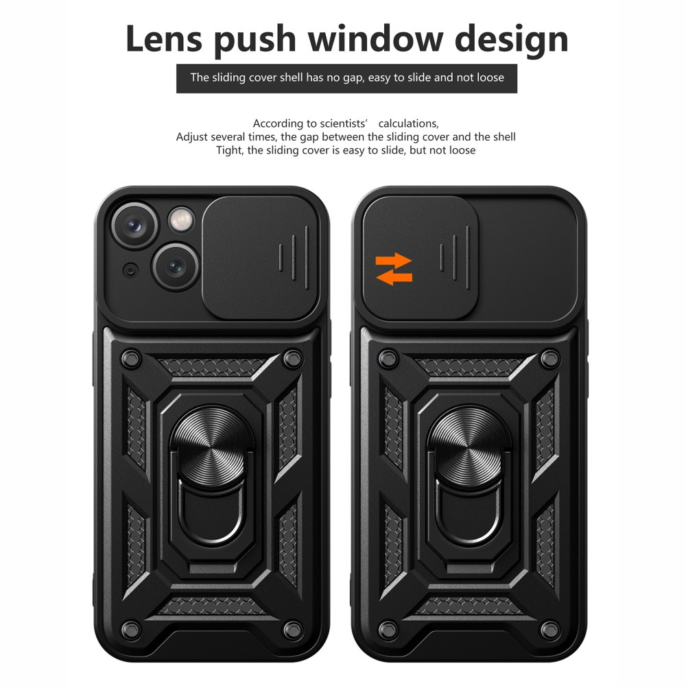  iPhone 15 Plus Skal CamShield Hybrid Ring Silver