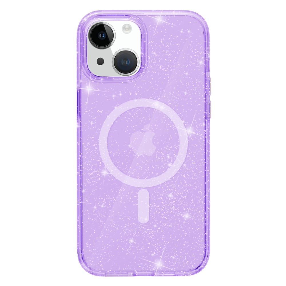  iPhone 15 Plus Skal MagSafe Hybrid Glitter Lila