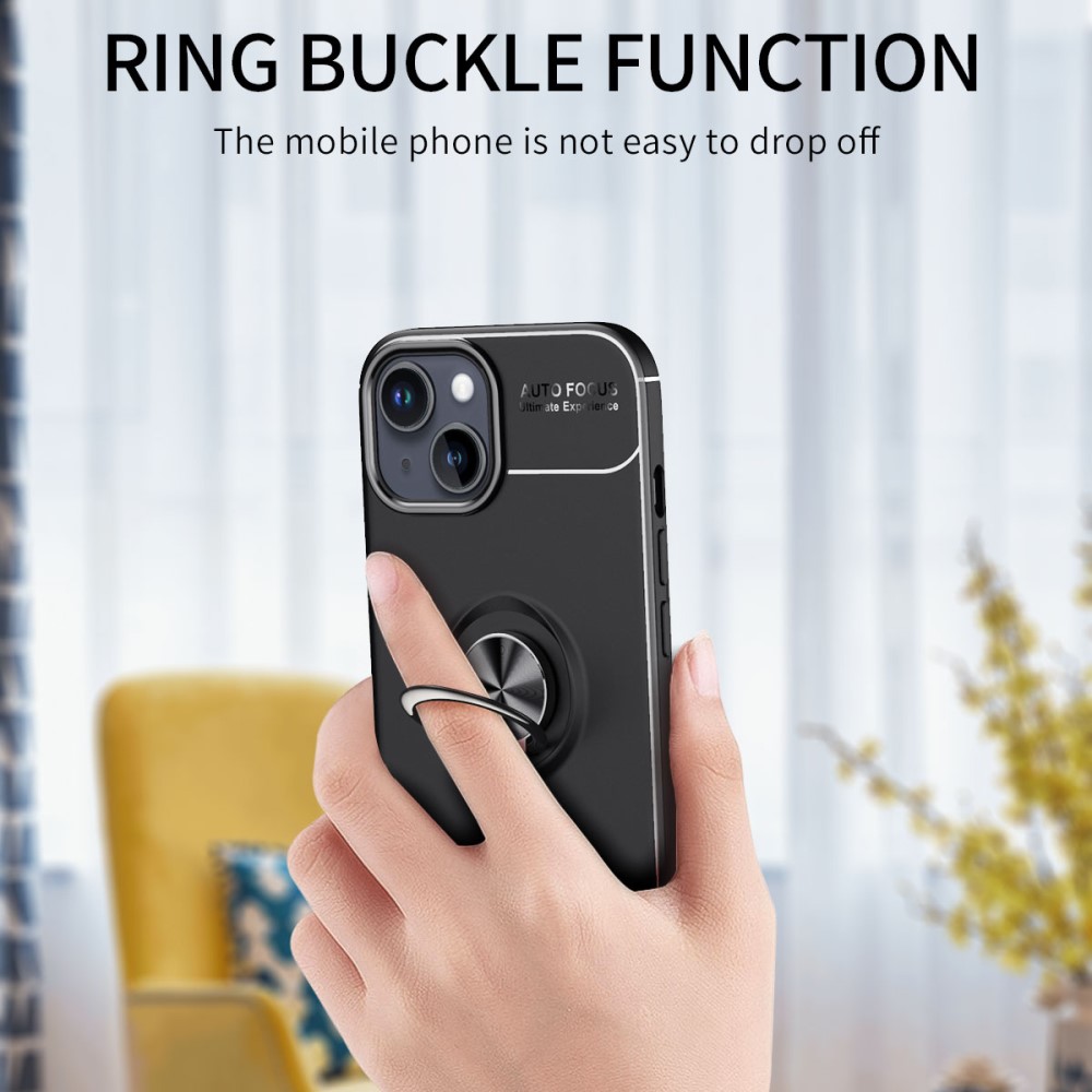 iPhone 15 Plus Skal Ring Svart/Röd