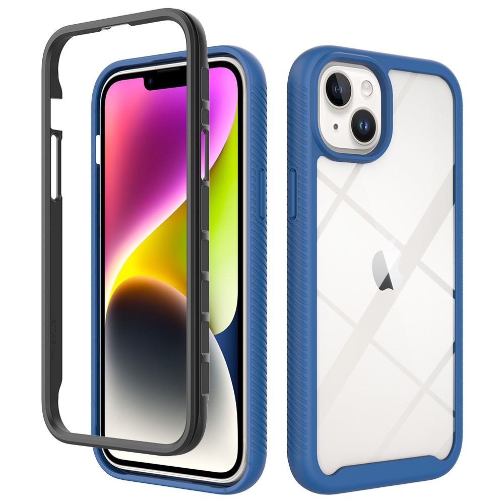  iPhone 15 Plus Skal Shockproof Med Frontram Mörk Blå