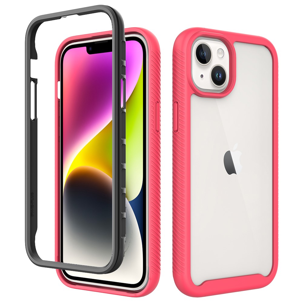  iPhone 15 Plus Skal Shockproof Med Frontram Rosaröd