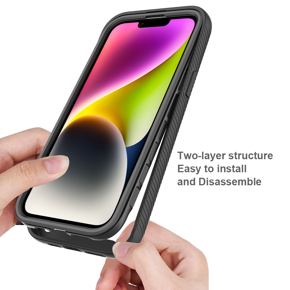  iPhone 15 Plus Skal Shockproof Med Frontram Rosaröd