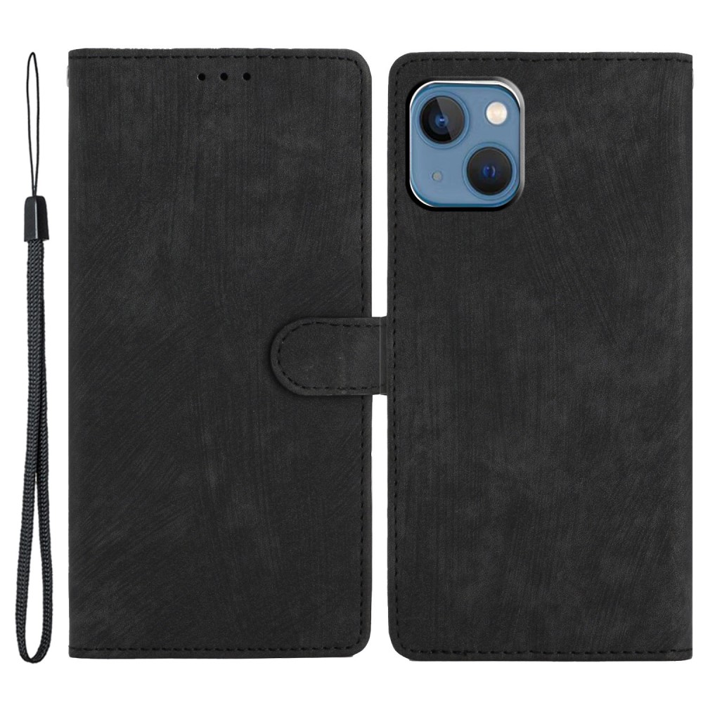  iPhone 15 Plus Fodral Skin Touch Läder Svart