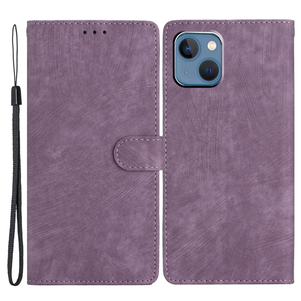  iPhone 15 Plus Fodral Skin Touch Läder Lila