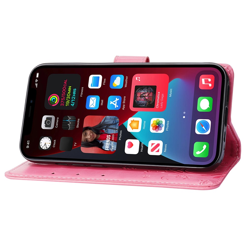  iPhone 15 Plus Fodral Med Blommigt Tryck Rosa
