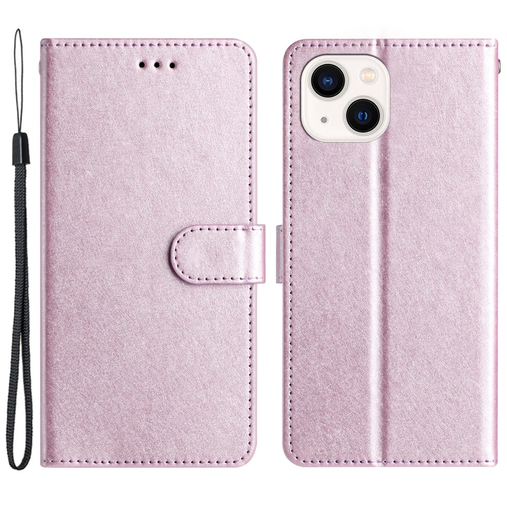  iPhone 15 Plus Fodral Silk Textur Med Snodd Lila