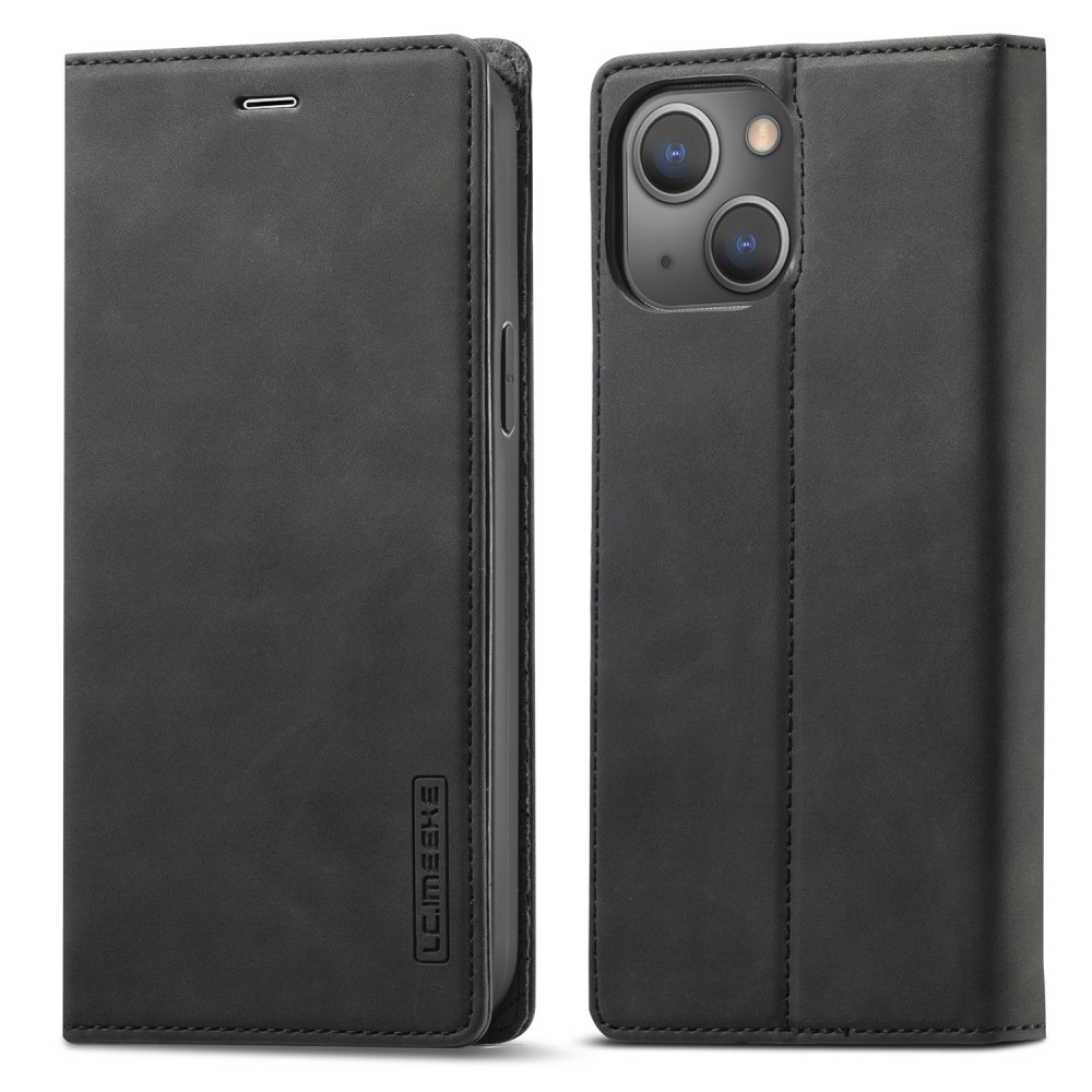 LC.IMEEKE LC.IMEEKE iPhone 15 Plus Fodral Flip Läder Svart