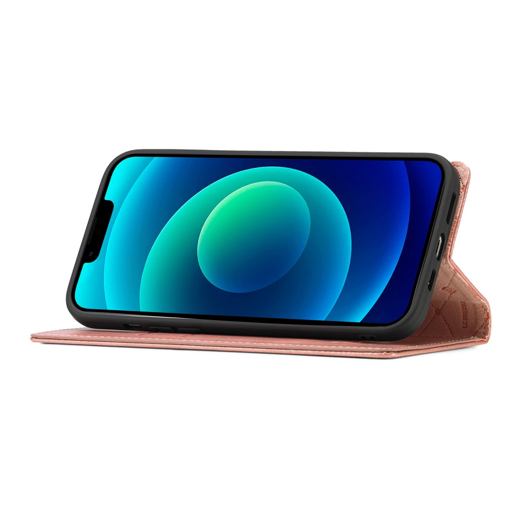LC.IMEEKE LC.IMEEKE iPhone 15 Plus Fodral Flip Läder Roséguld