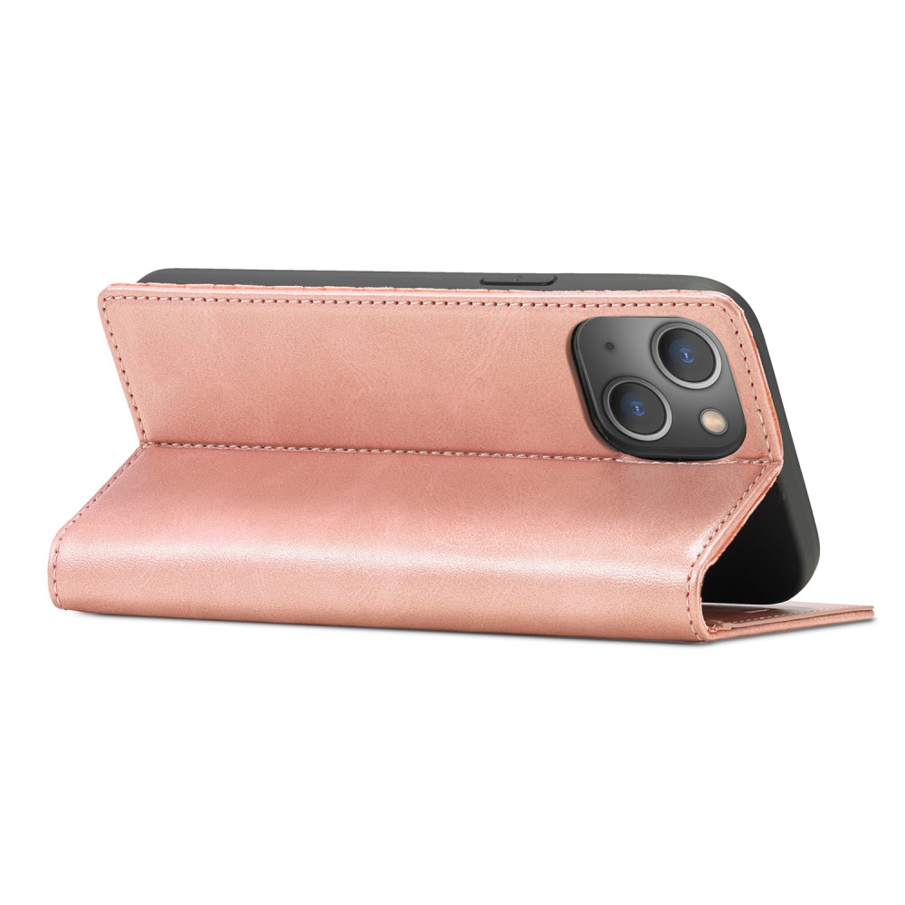 LC.IMEEKE LC.IMEEKE iPhone 15 Plus Fodral Flip Läder Roséguld
