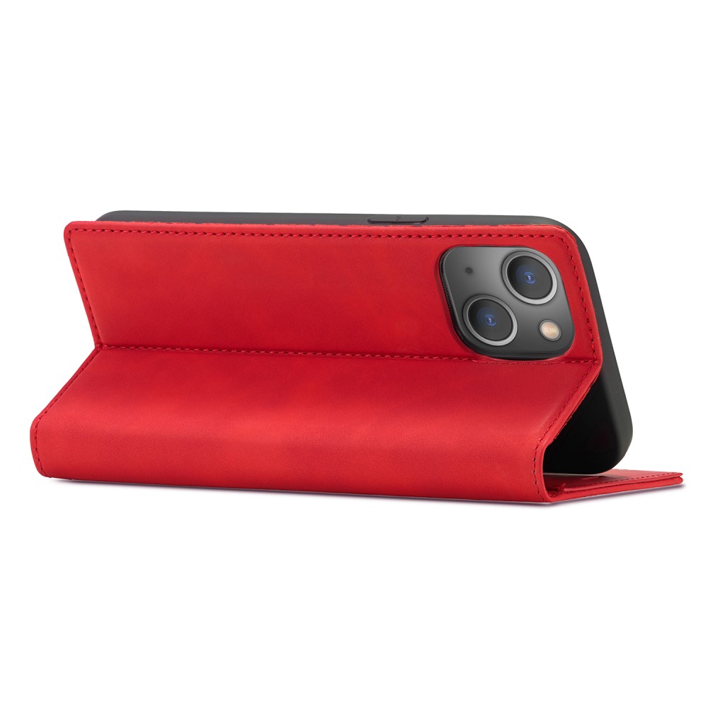 LC.IMEEKE LC.IMEEKE iPhone 15 Plus Fodral Flip Läder Röd