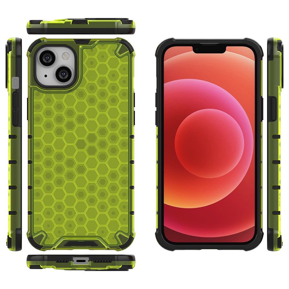  iPhone 15 Plus Skal Honeycomb Shockproof Grön