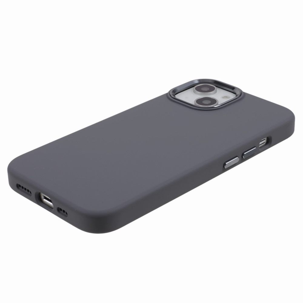  iPhone 15 Plus Skal Liquid Silikon AluLens Grå