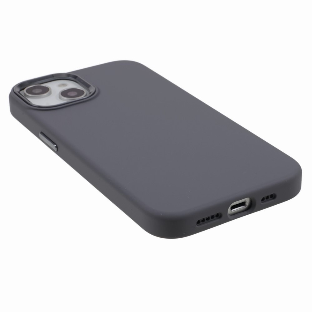  iPhone 15 Plus Skal Liquid Silikon AluLens Grå