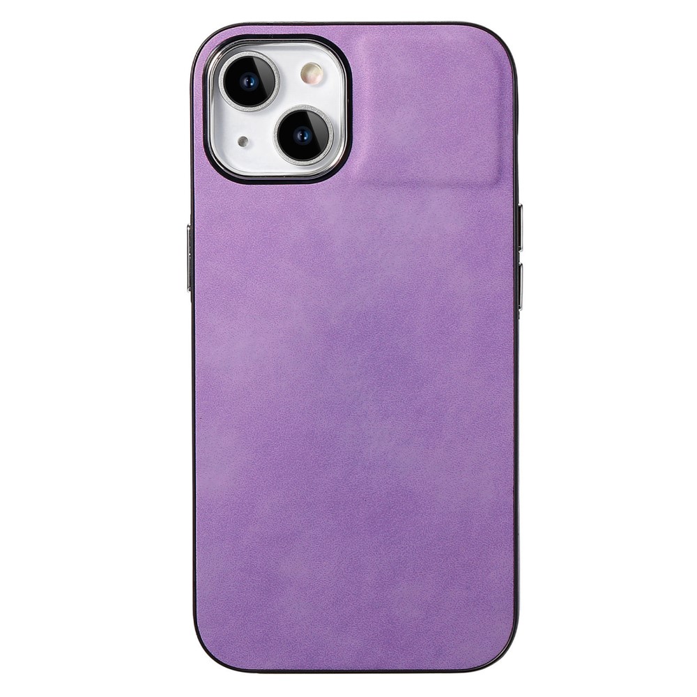  iPhone 15 Plus Skal Läderbelagt Skin Touch Lila