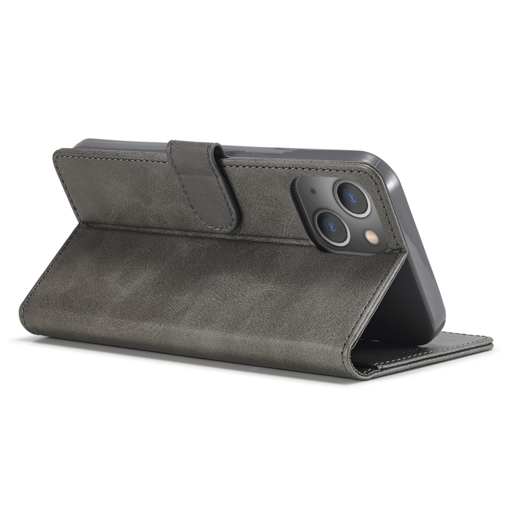 LC.IMEEKE LC.IMEEKE iPhone 15 Plus Fodral Läder Grå