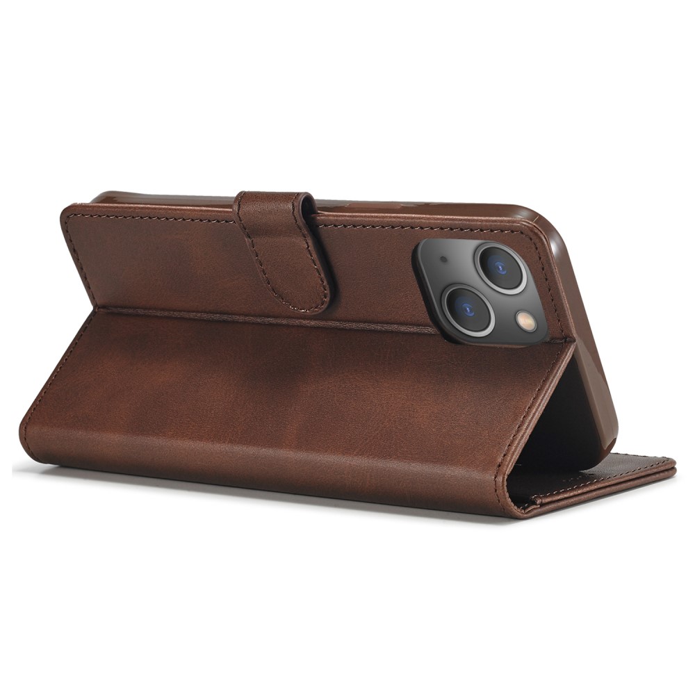 LC.IMEEKE LC.IMEEKE iPhone 15 Plus Fodral Läder Brun